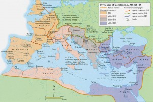 Harta Imperiului roman în timpul lui Constantin cel Mare